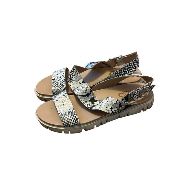 Circus Sam Edelman Nadine Snake Skin‎ Print Platform Strap Sandals Size 8.5 - Picture 1 of 8